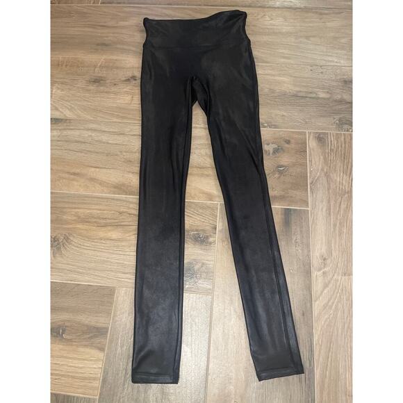 SPANX Pants - SPANXShape Black Faux Leather Leggings Women’s XS